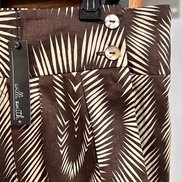 Willi Smith wrap brown and cream fully lined skirt size 10. NWT - Picture 3 of 5